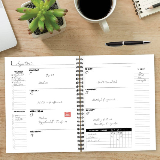 Charcoal Gray 9" x 11" Undated Monthly Planner