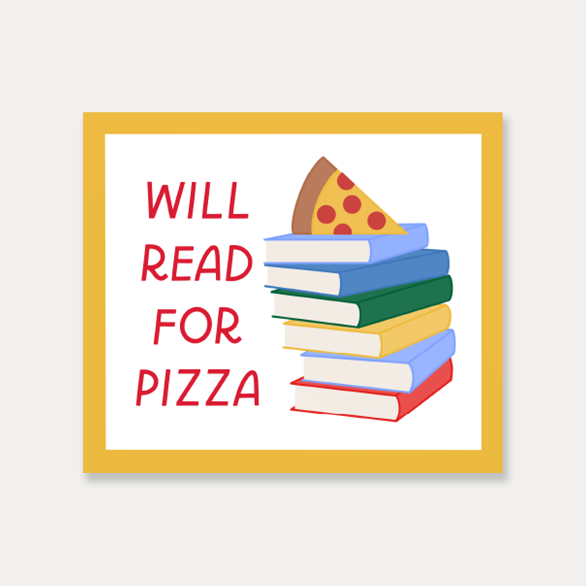 Will Read For Pizza Sticker