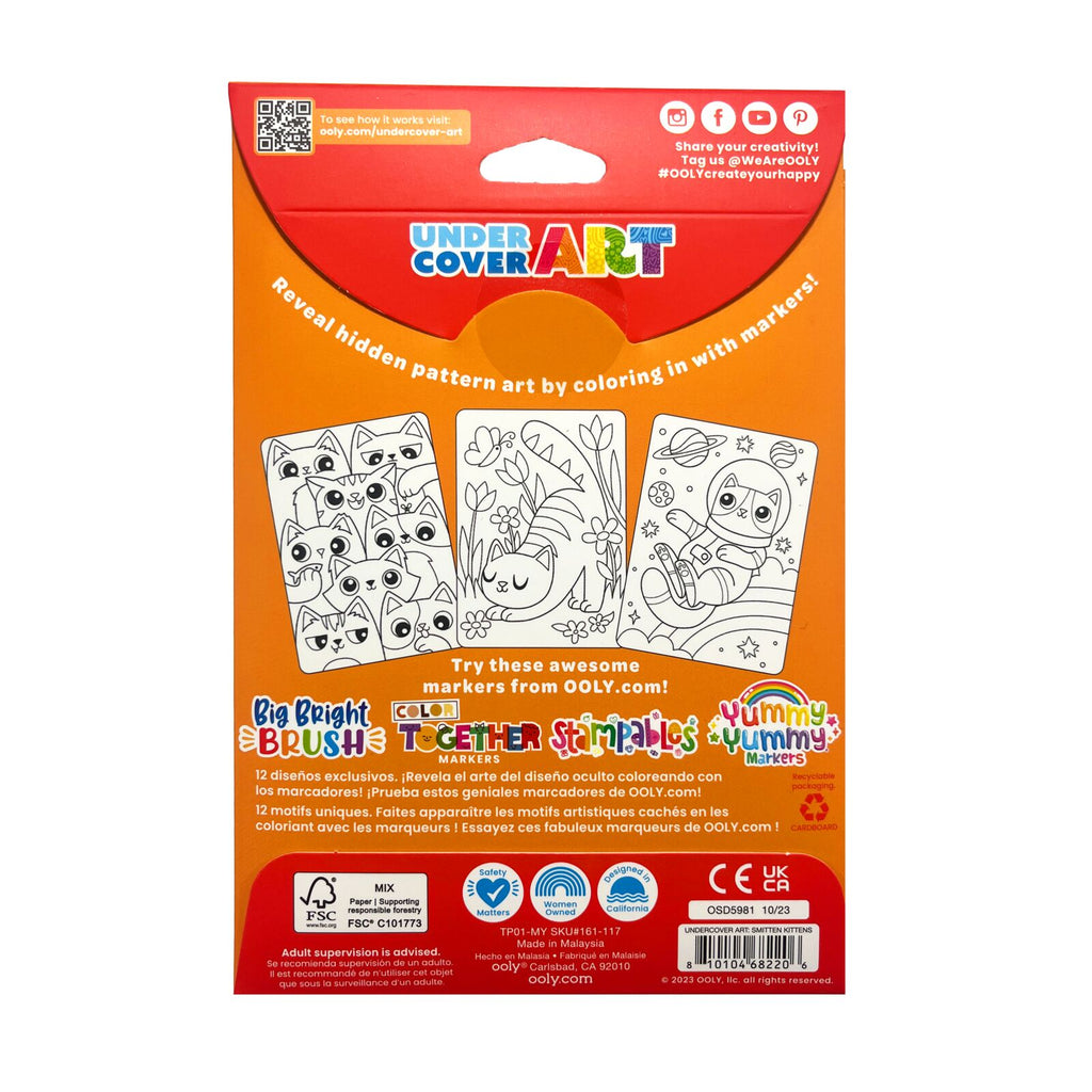 Undercover Art Hidden Patterns Coloring Activity- Smitten Kittens