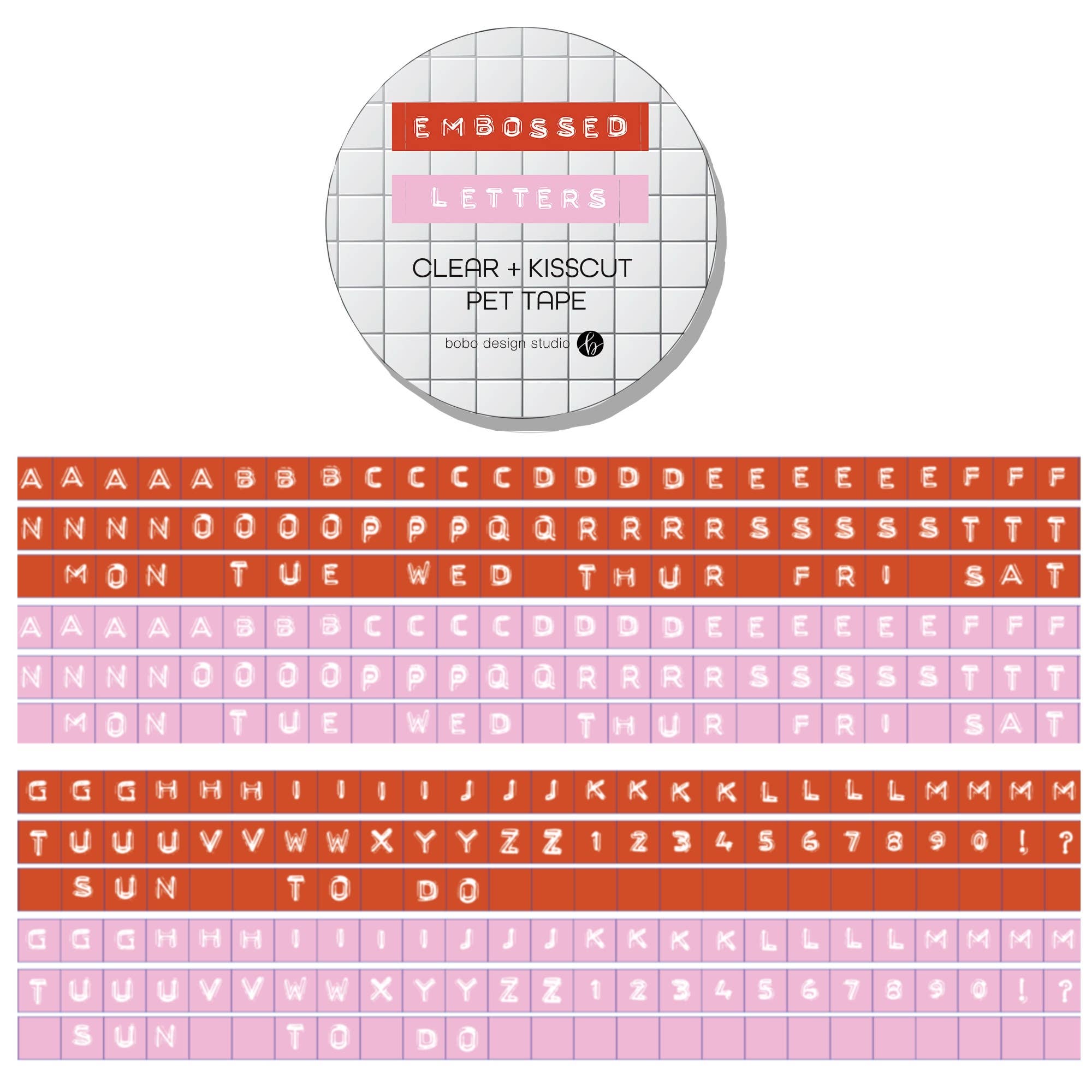 Embossed Letters Kiss Cut PET Tape -