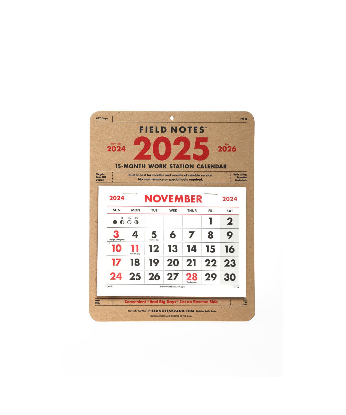 2025 15-Month Work Station Calendar