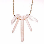 Clarity Ray Rough Quartz Crystal Necklace- .925 Sterling Silver