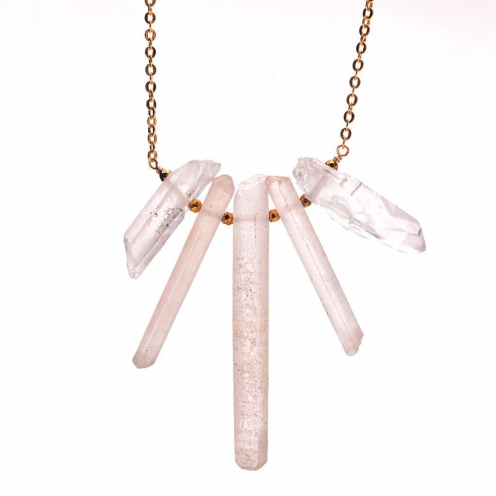 Clarity Ray Rough Quartz Crystal Necklace- .925 Sterling Silver