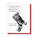 Santa Hates Pussies, Funny Christmas Greeting Card