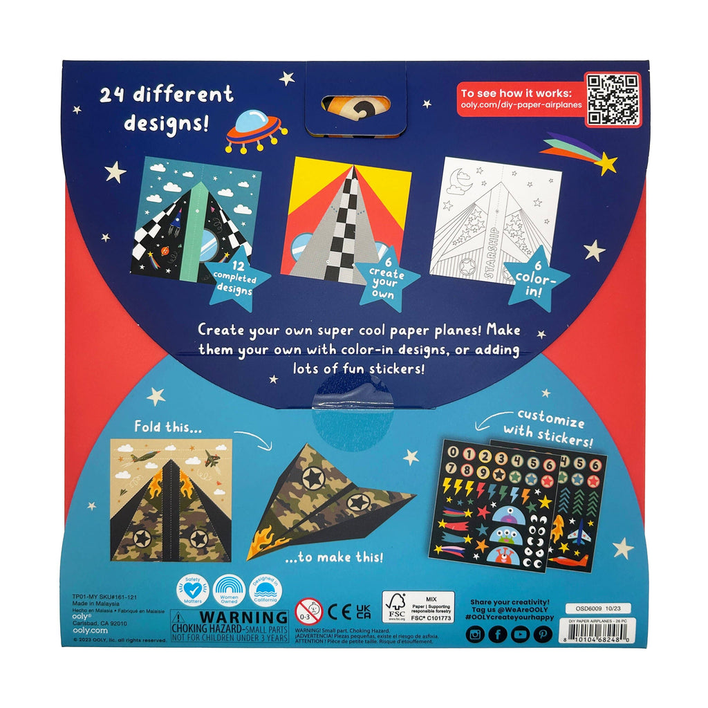 DIY Paper Air Planes Activity Kit - Set of 24 Designs