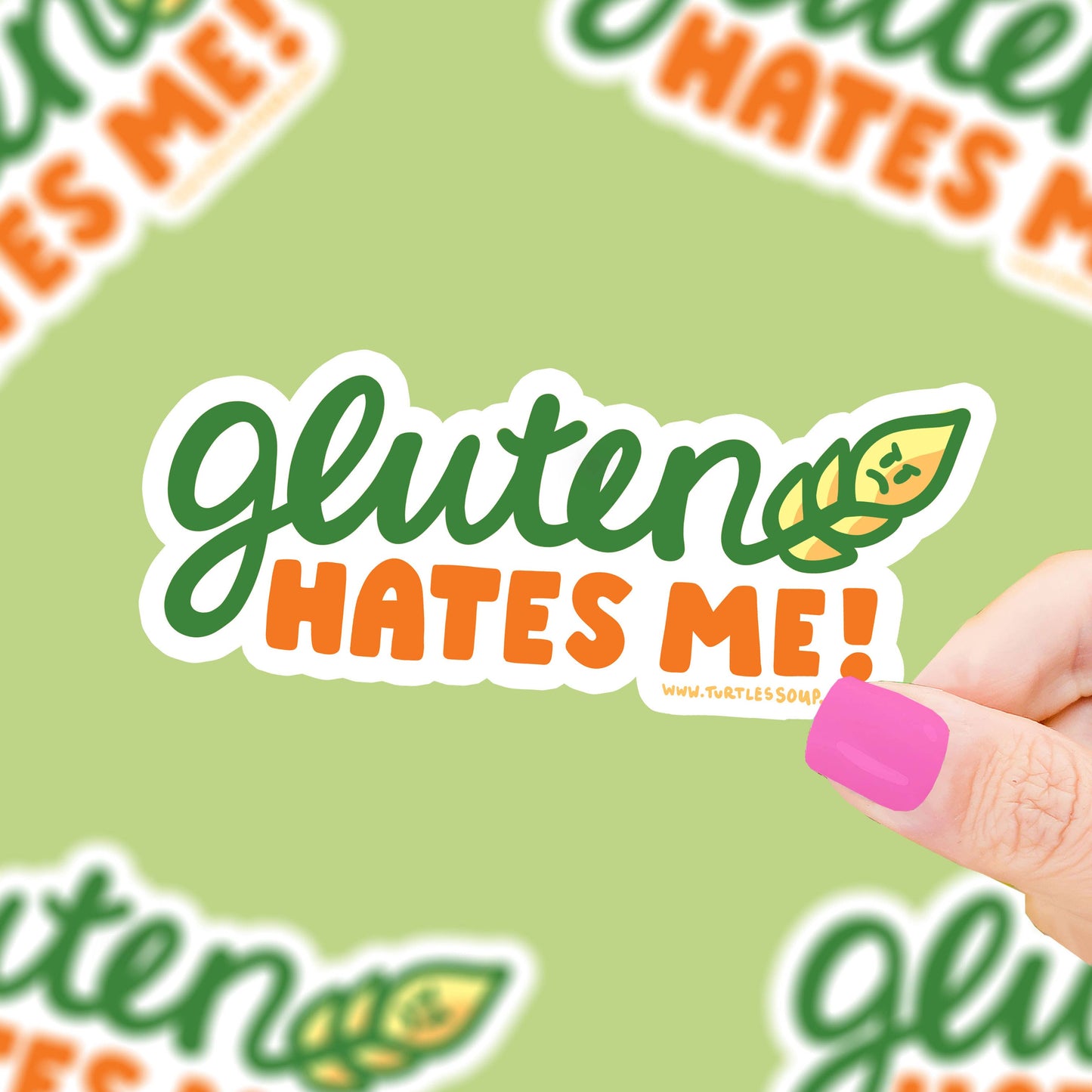 Gluten Hates Me Sticker