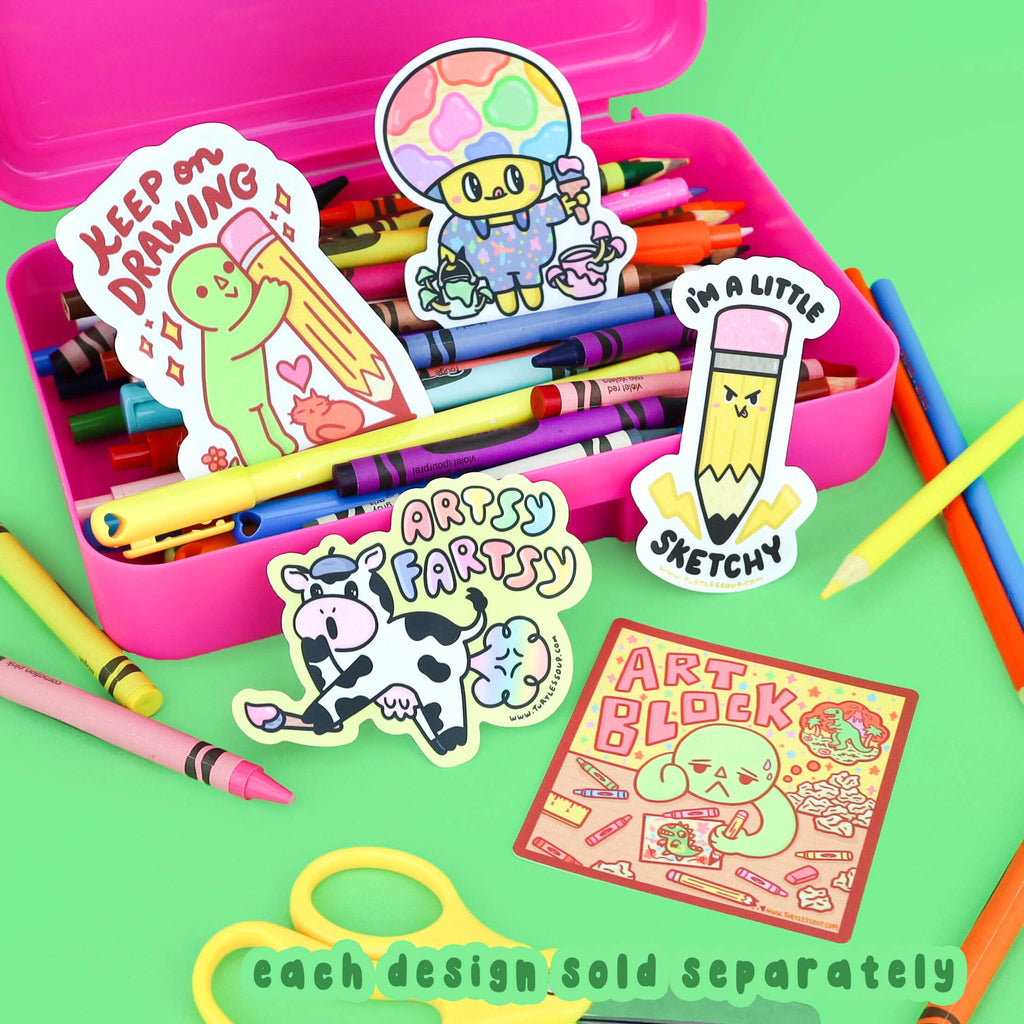 Artsy Fartsy Cow Vinyl Sticker