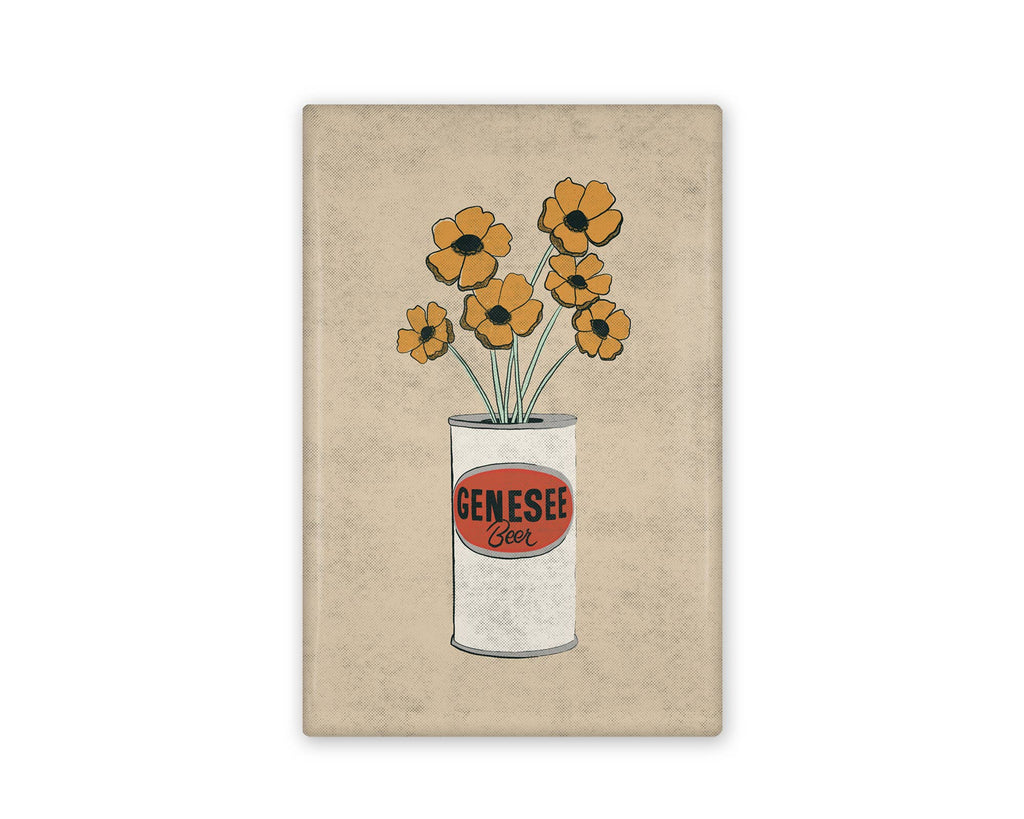 Beer Can Vase with Flowers Illustrated Magnet