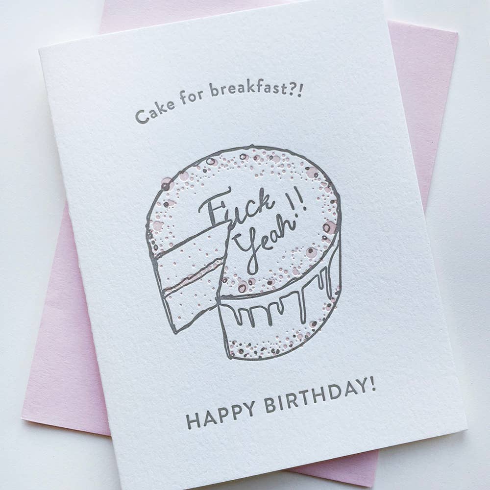 Breakfast Cake Birthday - Letterpress Card