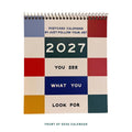 2027 Postcard Calendar - Monthly Desk Calendar With Easel