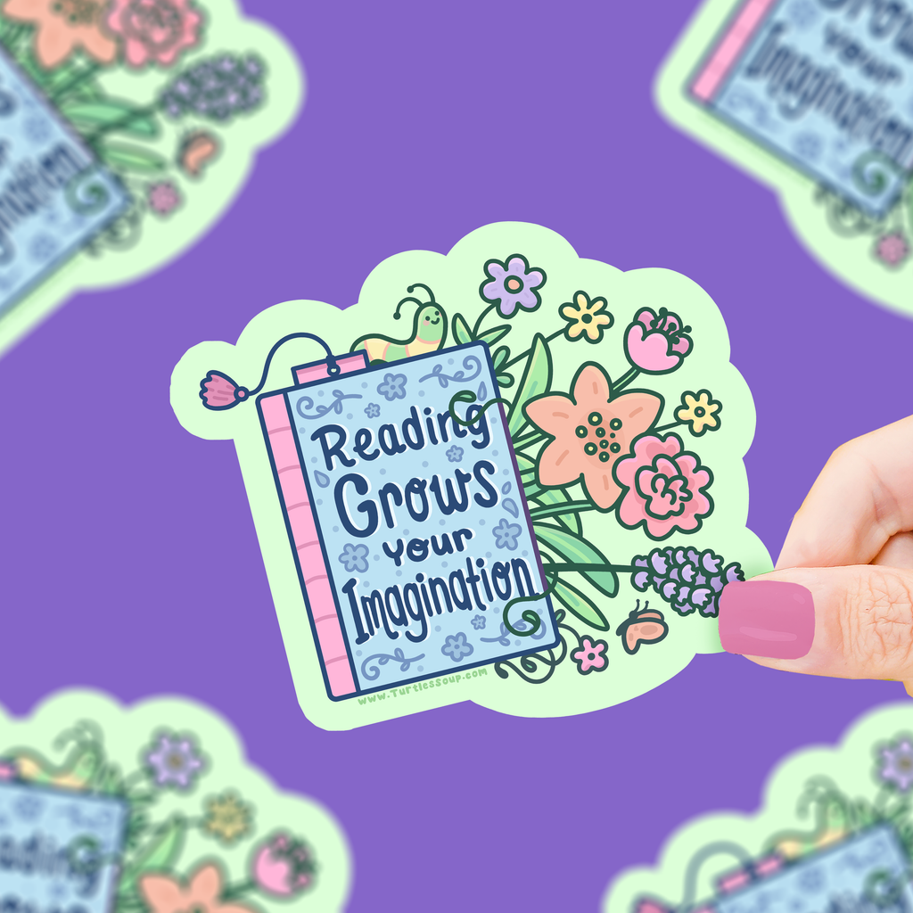 Reading Grows Your Imagination Vinyl Sticker
