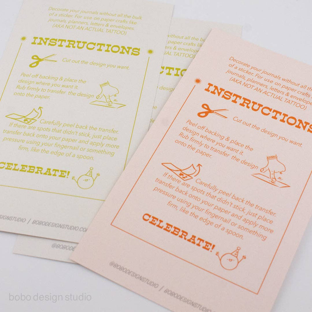 Bobo Paper Tattoo Transfer Sheet  - Playdate