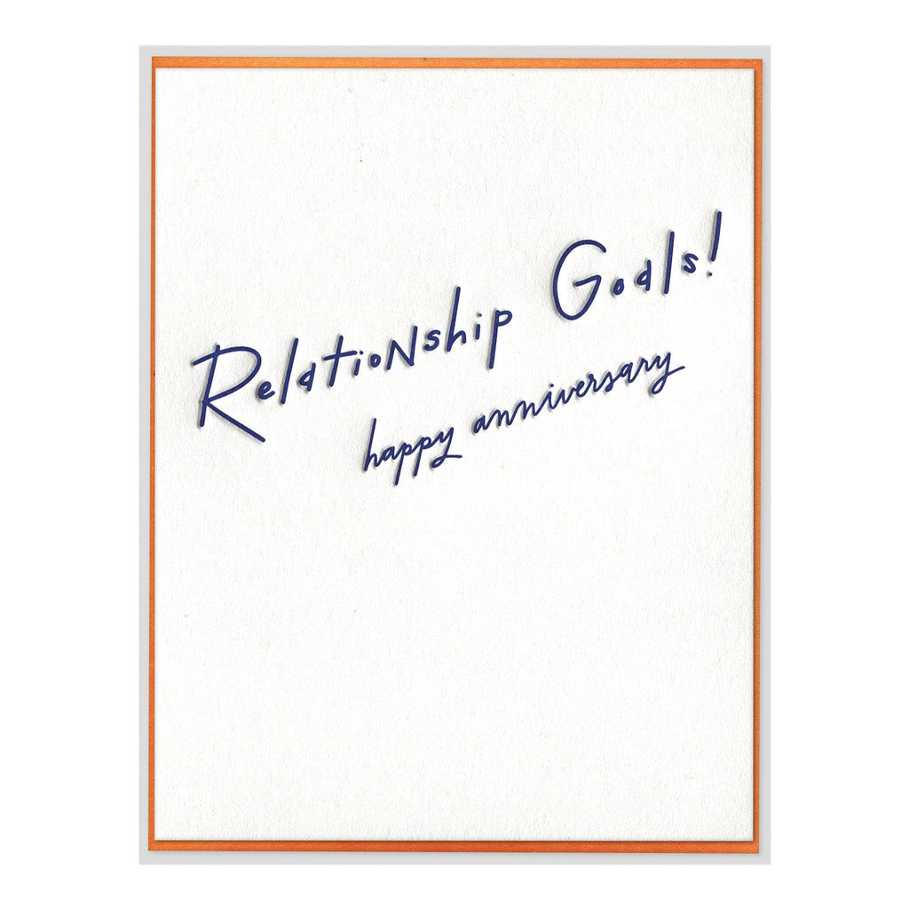 Relationship Goals Modern Anniversary Letterpress Card