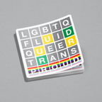 Sticker: Pride Wordle (Ends in Proud) — Empowering LGBTQIA+