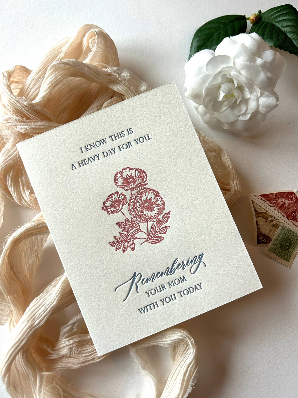 Remembering Your Mom With You Today Letterpress Card