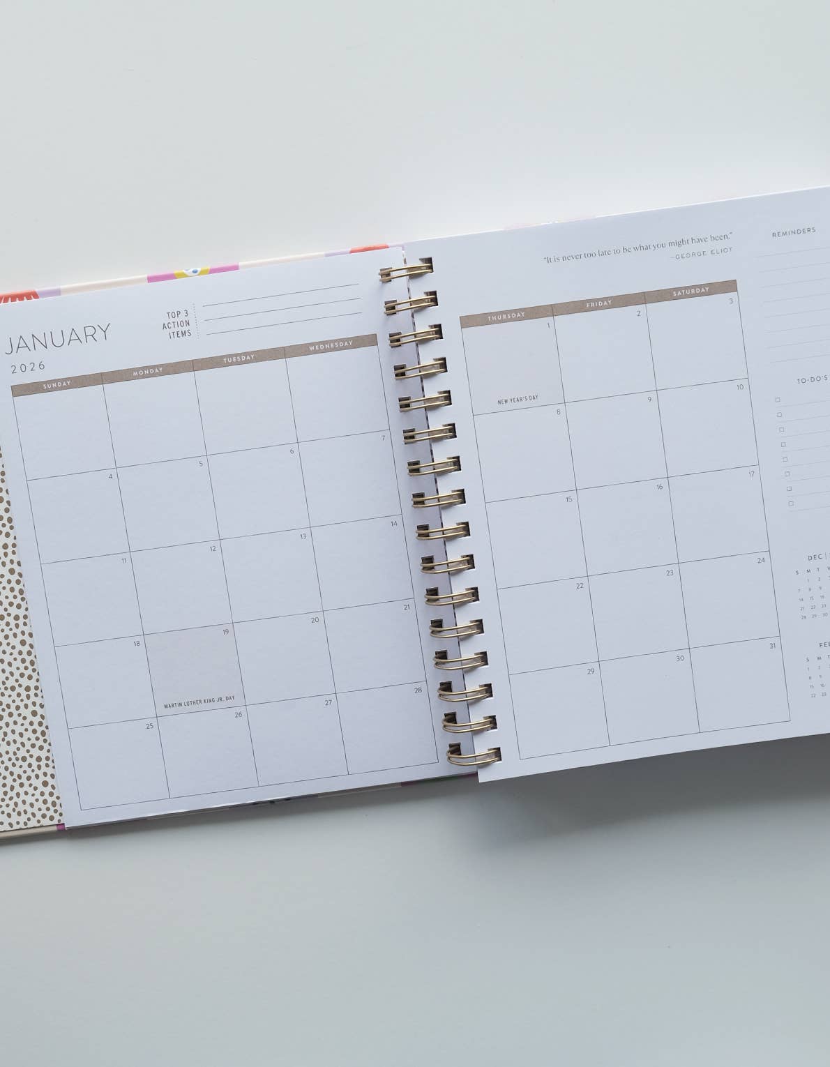 Floral Checks 2026 Hardcover Planner