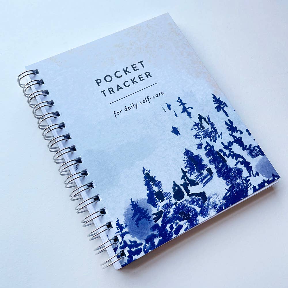 Pocket Tracker Habit Tracker Spiral Notebook: Tree Print