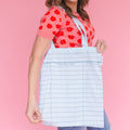 Library Card Lightweight Foldable Tote Bag- Sky Blue