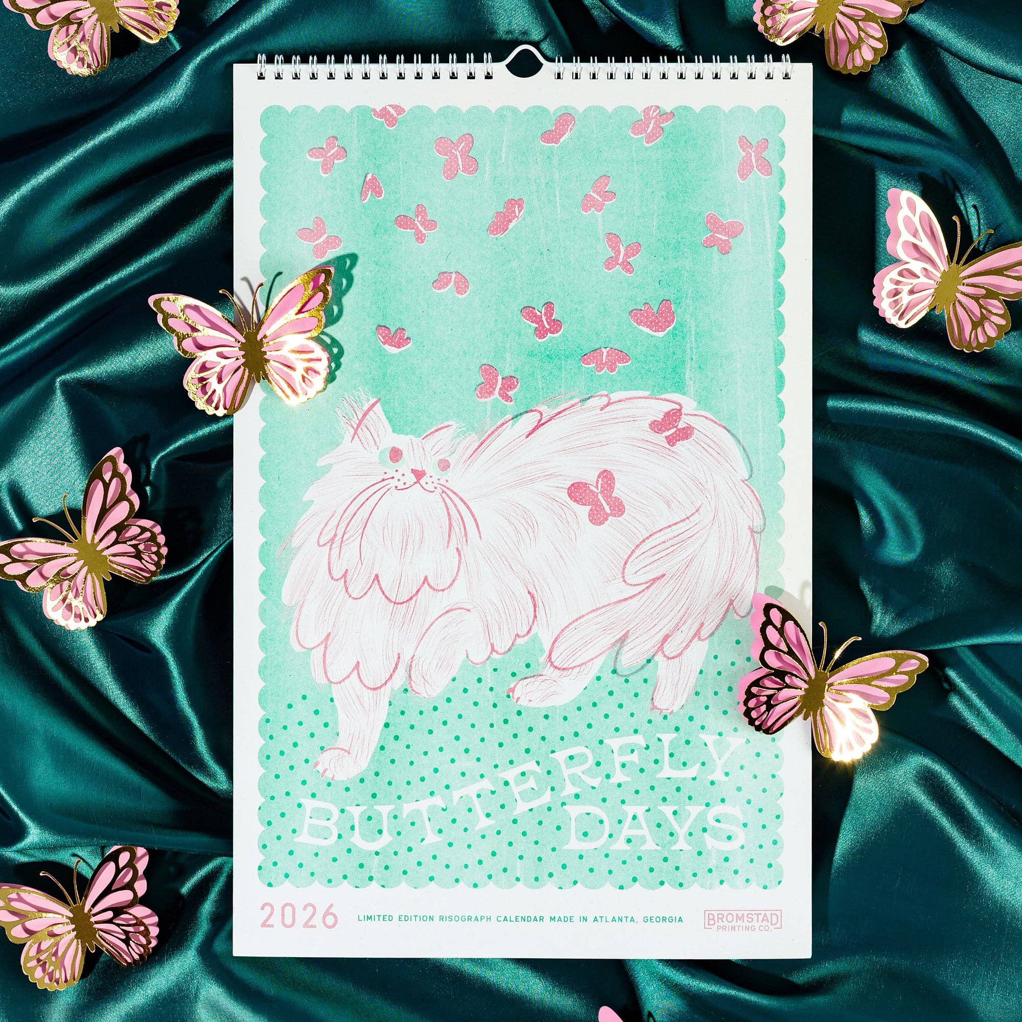 2026 Risograph Wall Calendar - Butterfly Days