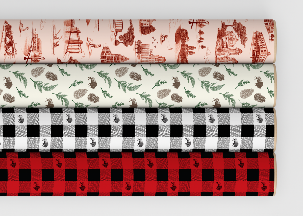 Toile de Buffalo Wrapping Paper Sheets UNFINISHED