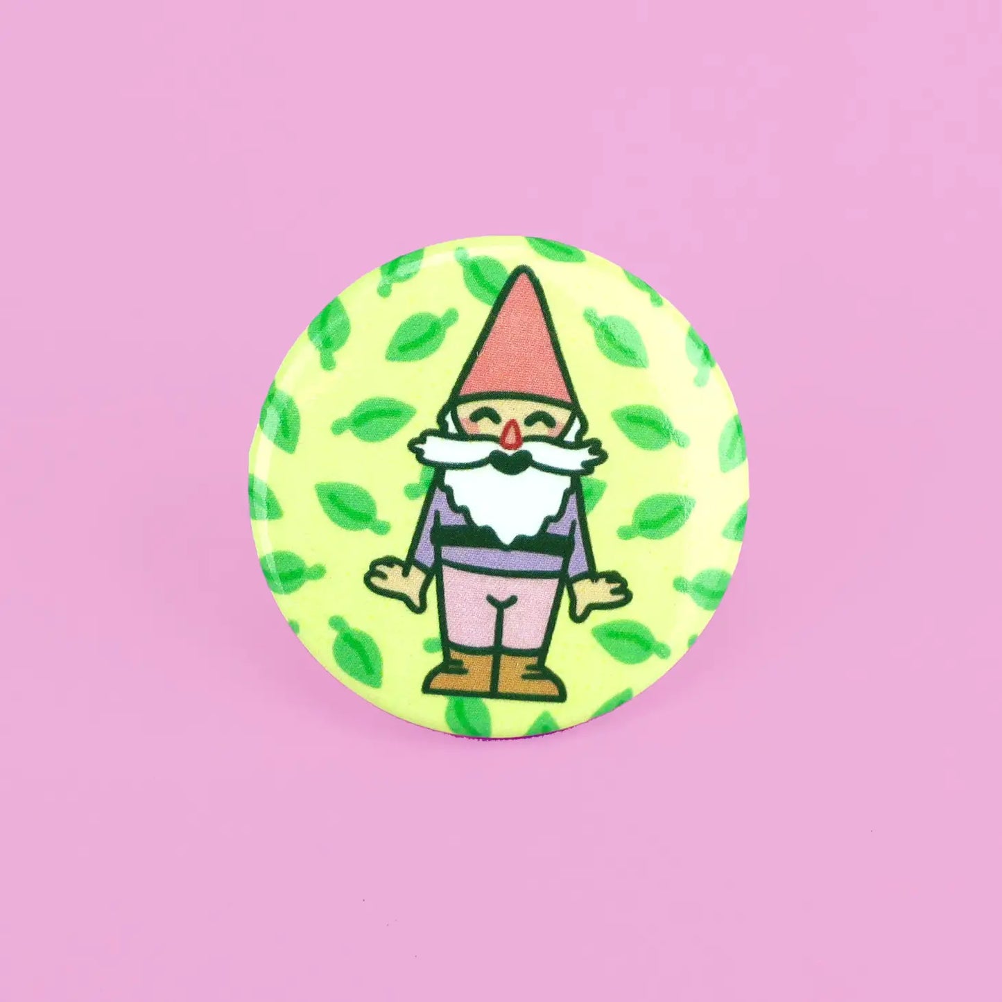 Happy Garden Gnome Button