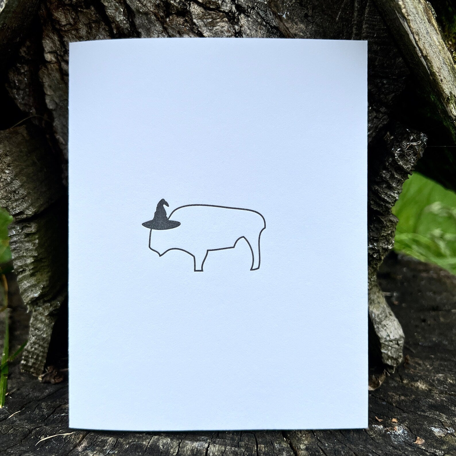 Buffalo Witch Hat Halloween Card