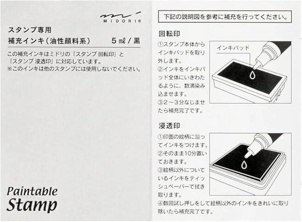 Black Ink Refill- Paintable Rotating Stamp