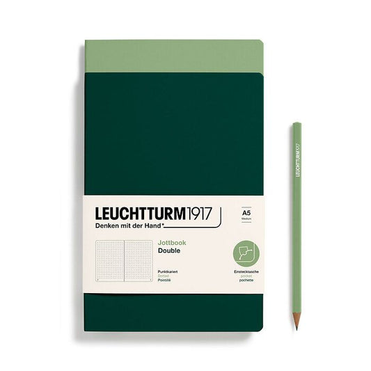 Leuchtturm1917 Jotbook Duo-  Sage and Forest Green Dotted