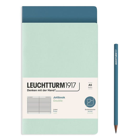 Leuchtturm1917 Jotbook Duo-  Mint Green and Stone Blue Ruled