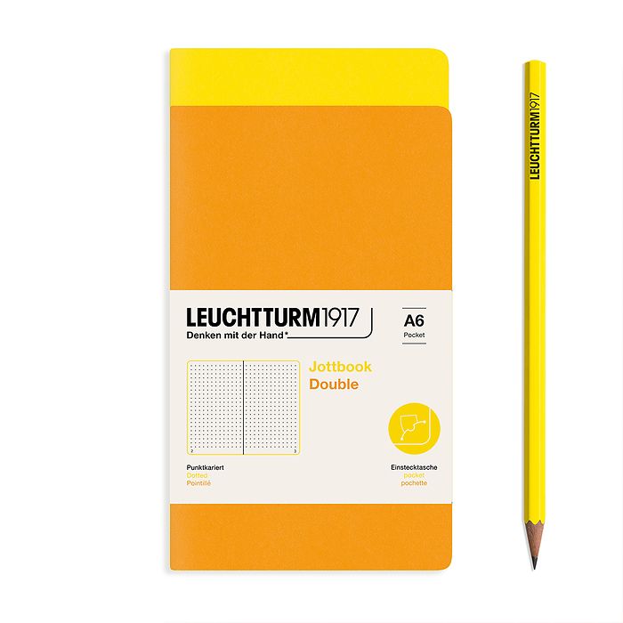 A6 Pocket Jottbook Double -  Lemon / Rising Sun Dotted Leuchtturm1917