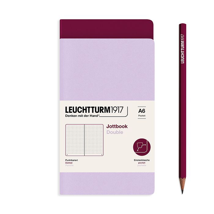 Leuchtturm1917 Pocket Jotbook Duo-  Lilac and Port Red Dotted