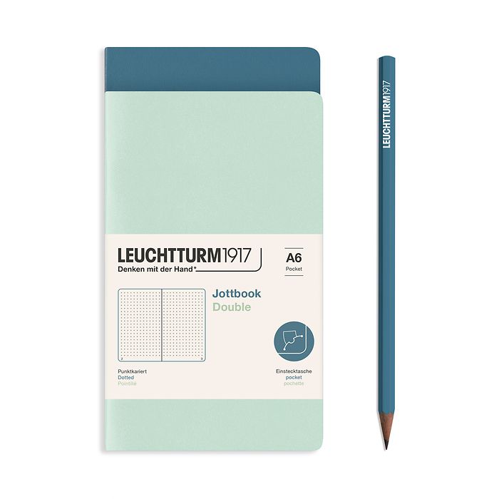 Leuchtturm1917 Pocket Jotbook Duo- Mint Green and Stone Blue Dotted