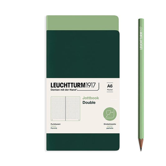 Leuchtturm1917 Pocket Jotbook Duo- Sage and Forest Green Dotted