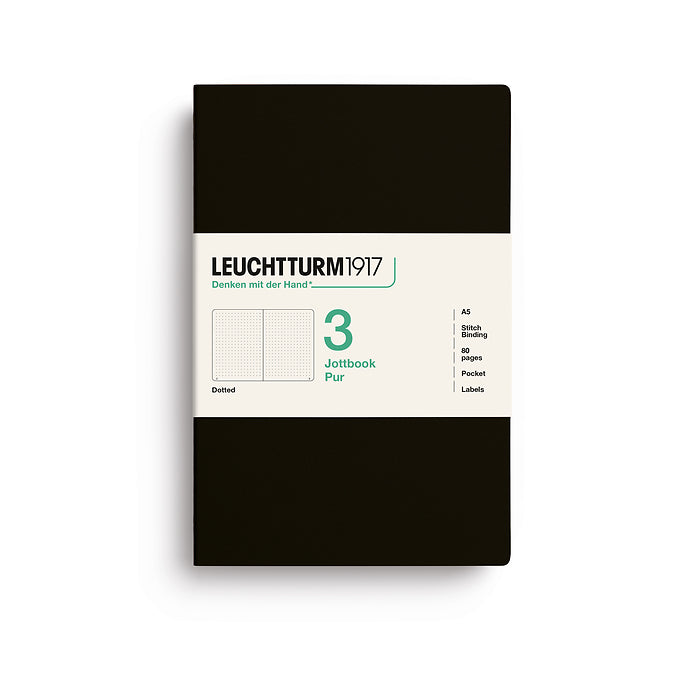 A5 Jottbook Pur - Black - Dotted