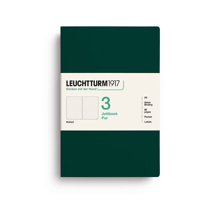 A5 Jottbook Pur - Forest Green - Dotted