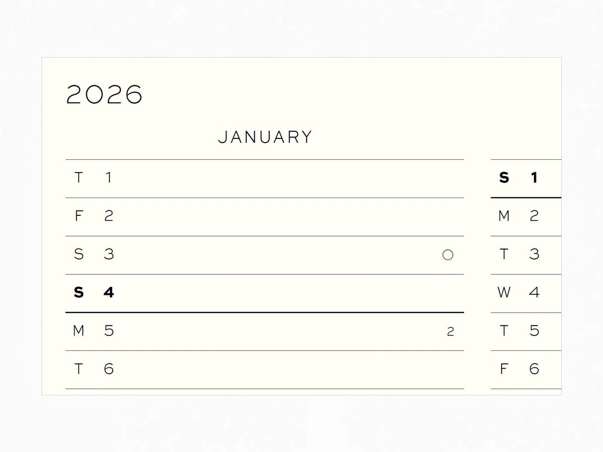 Leuchtturm1917 A7 Mini Weekly Planner 2026 - Dusty Rose