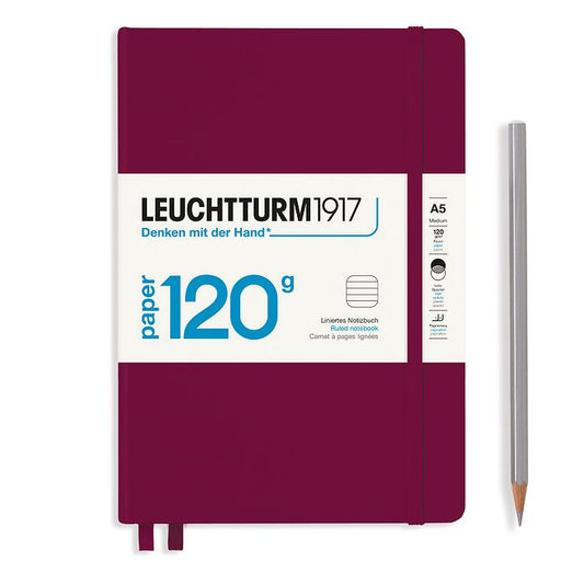 Leuchtturm1917 Medium Notebook- 120G Edition- Port Red Ruled