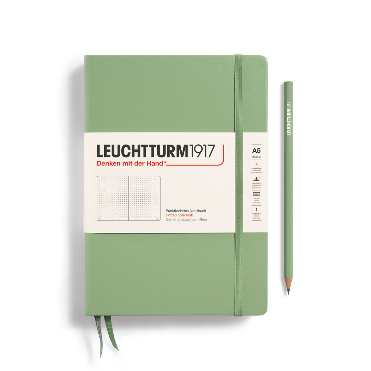Leuchtturm1917 Medium Notebook - Sage Dotted