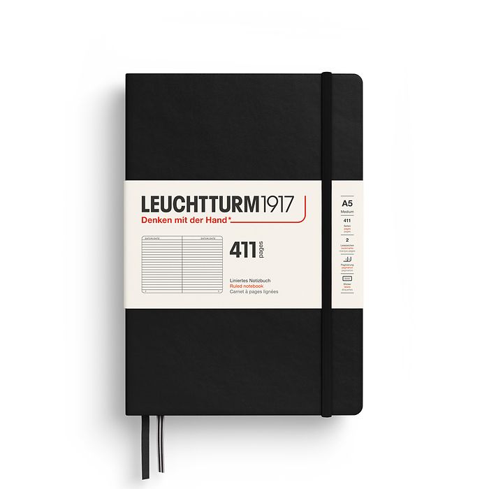 Leuchtturm1917 Medium Expanded Notebook- Black Ruled