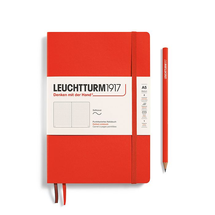 Leuchtturm1917 Medium Notebook- Softcover Lobster- Plain