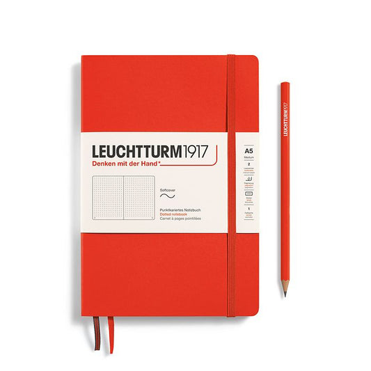 Leuchtturm1917 Medium Notebook- Softcover Lobster- Dotted