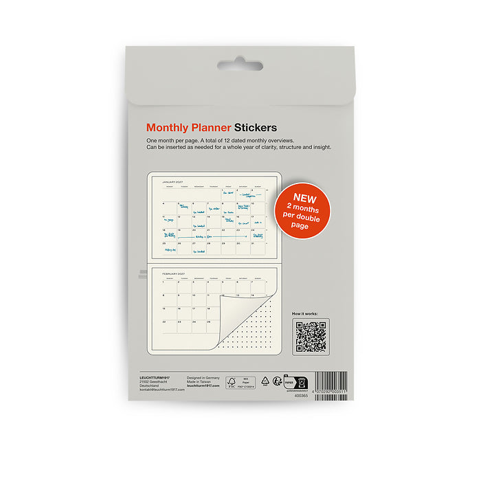 Leuchtturm1917 Planner Stickers 2027- Monthly