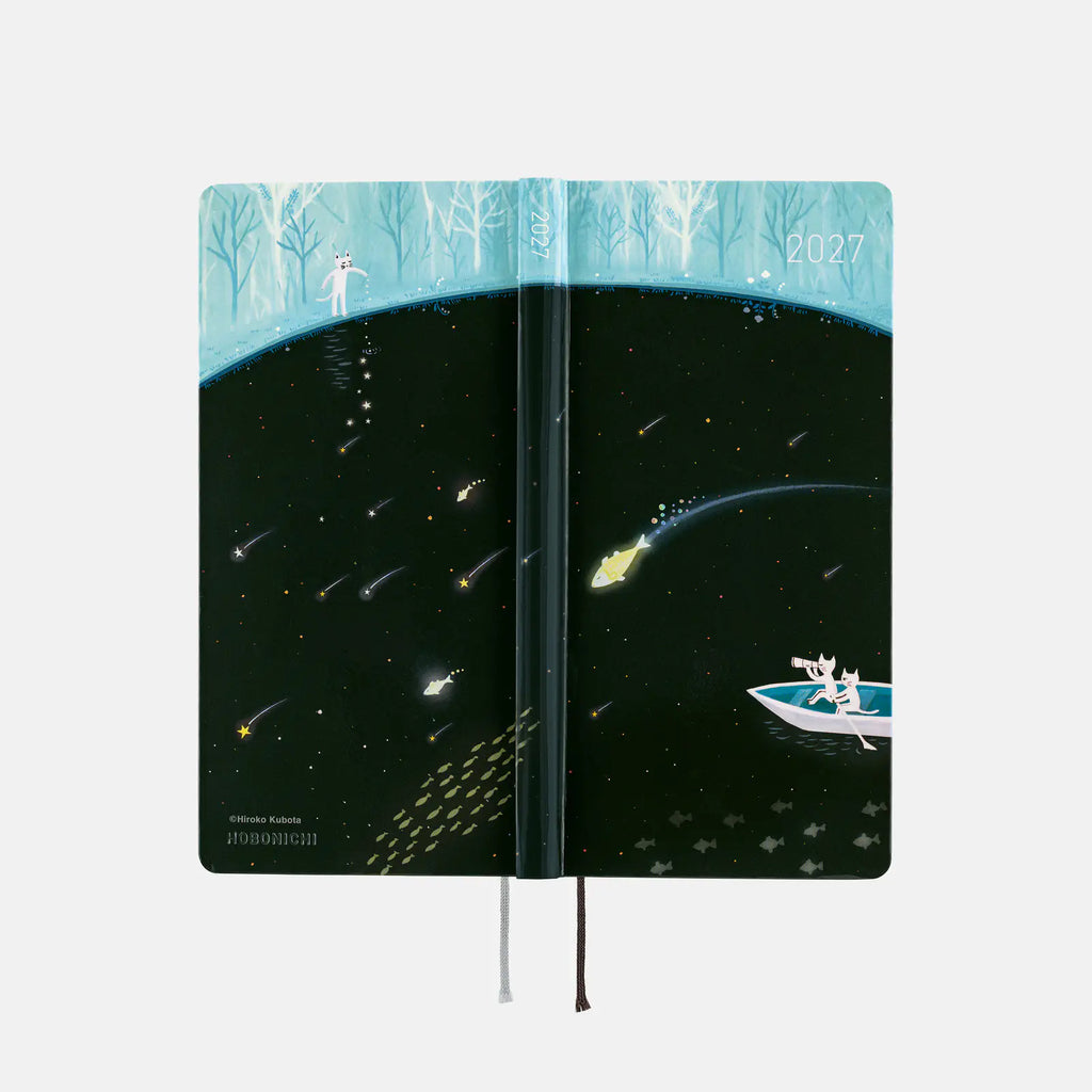 Hobonichi Techo 2027 Weeks Hiroko Kubota: Meteor Shower in the Light Blue Forest