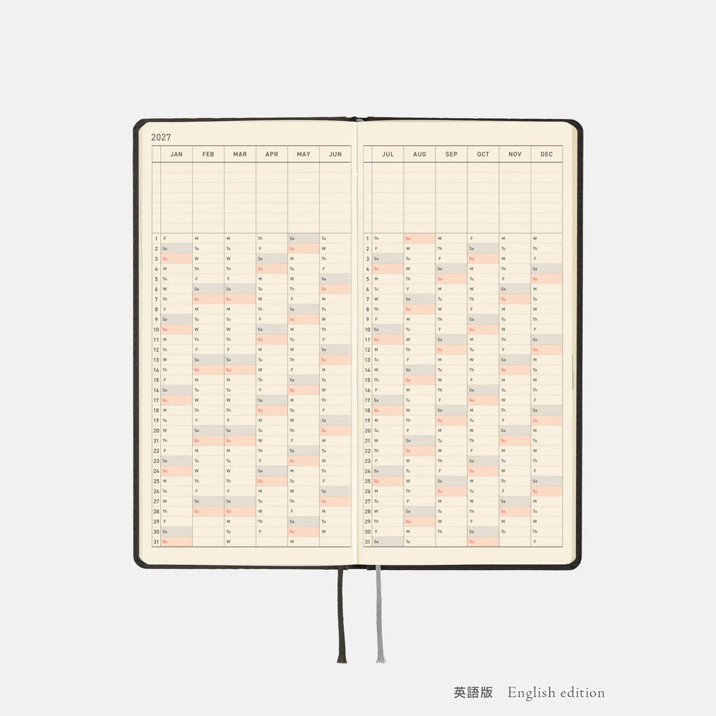 Hobonichi Techo 2027 Weeks Paper Series: Black Argyle