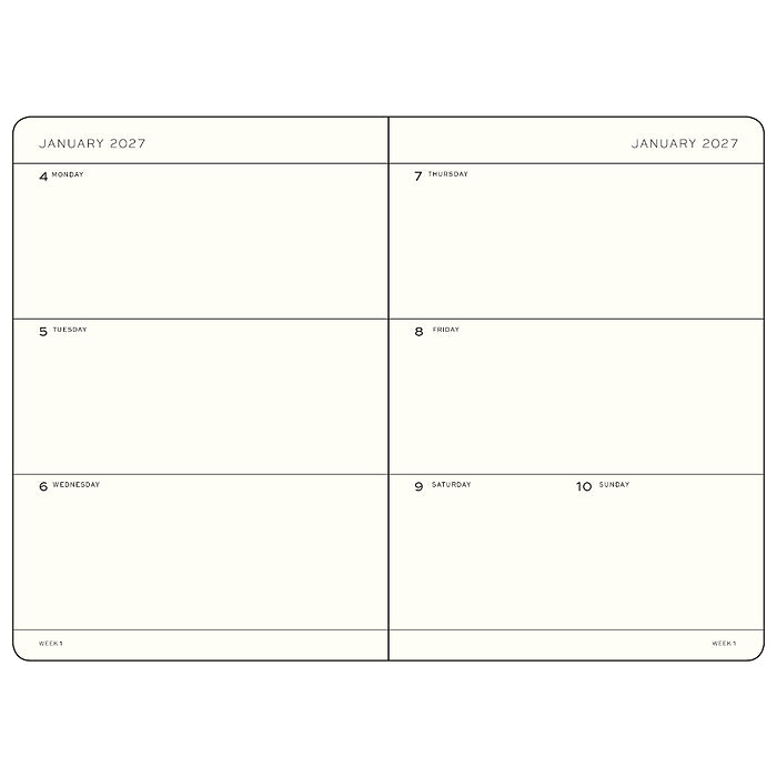 Leuchtturm1917 A7 Mini Weekly Planner 2027 - Black