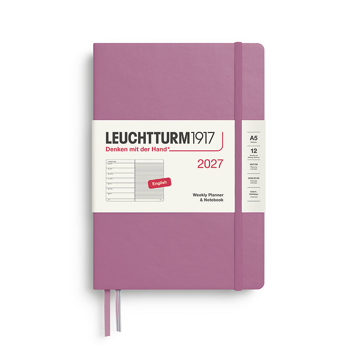 Leuchtturm1917 A5 Medium Weekly Planner & Notebook 2027- Dusty Rose