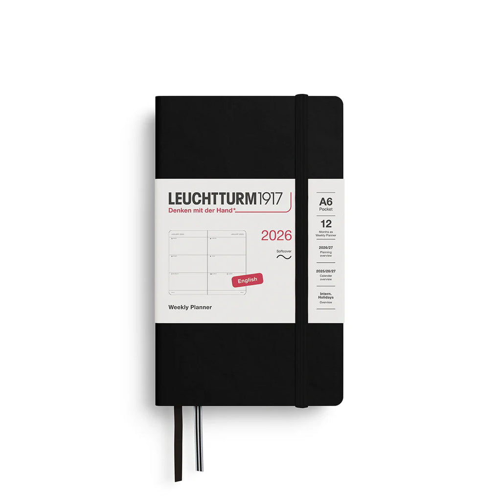 Leuchtturm1917 A6 Pocket Weekly Planner 2026- Black