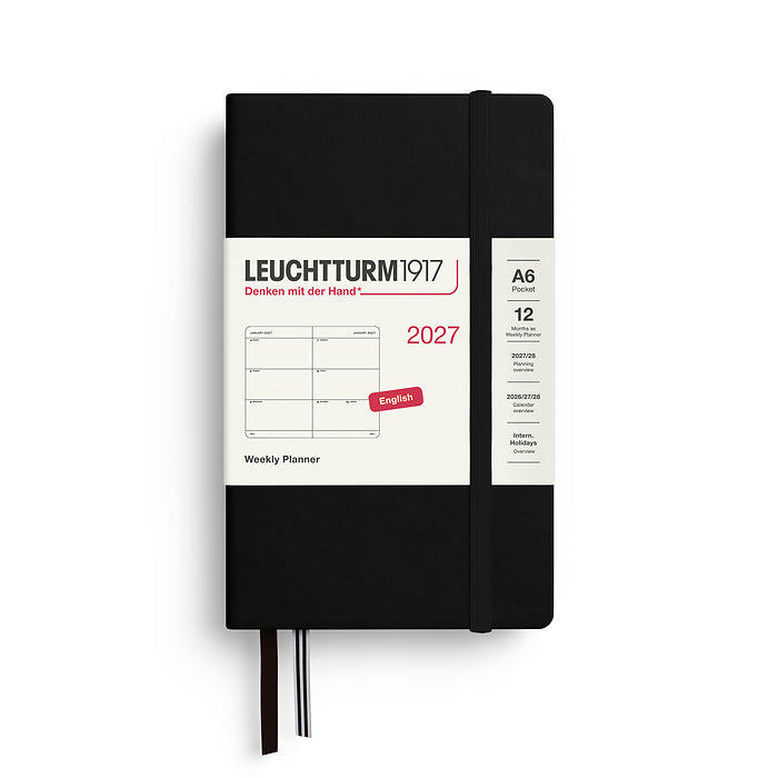 Leuchtturm1917 A6 Pocket Weekly Planner 2027- Black