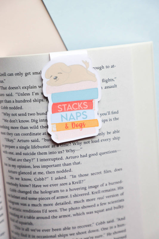 Stacks Naps & Dog Book Magnetic Bookmark