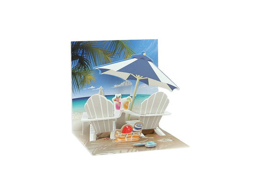 Tropical Beach Chair Mini Pop-Up Card